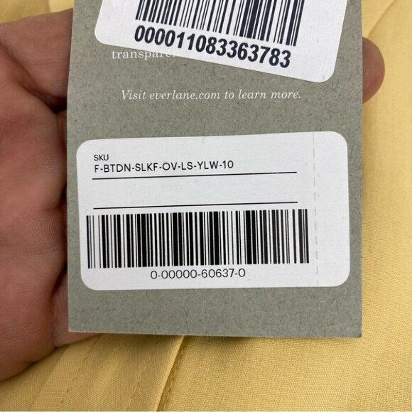 Everlane‎ Women's NWT Yellow Silk Relaxed Long Sleeve Designer Shirt 10/C46 - Picture 7 of 11